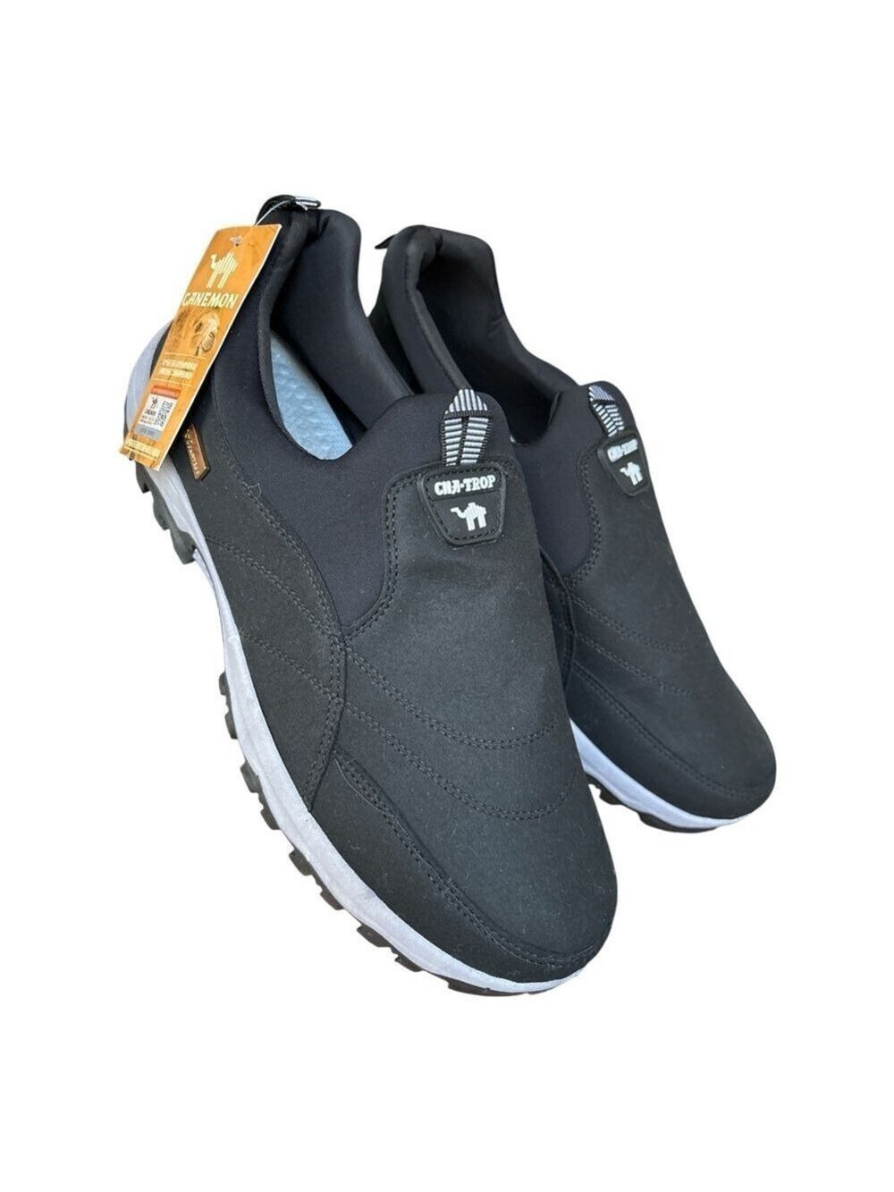 NWT CANEMON BLACK SLIP-ON WALKING SNEAKERS GRANDPA CORE EU-SZ 46 US-SZ 12